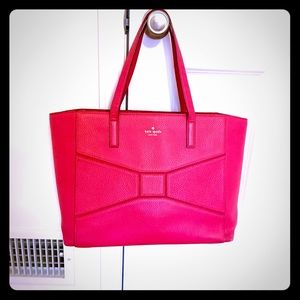 Pink kate spade “bow front” leather shoulder bag